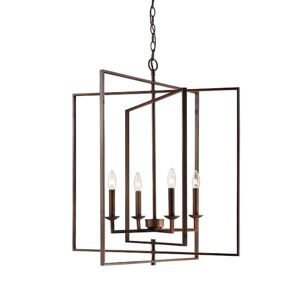 4-Light 26 in. Rubbed Bronze Pendant