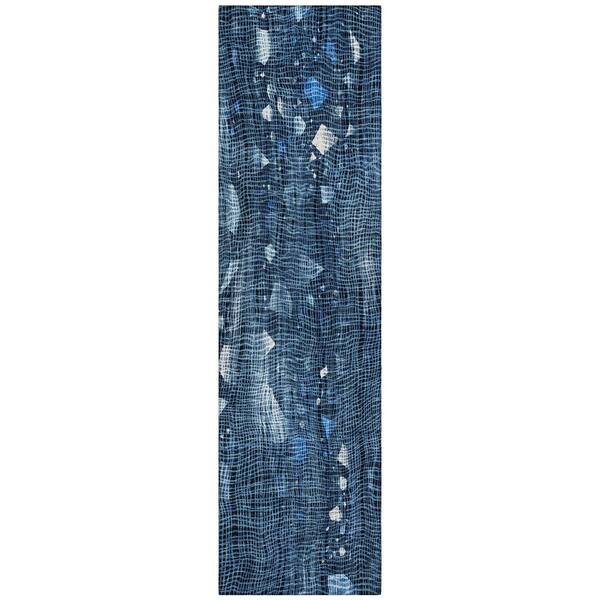 Addison Rugs Chantille Machine Washable Indoor/Outdoor Abstract ACN2092 Blue 2 ft. 3 in. x 7 ft. 6 in. Runner Rug