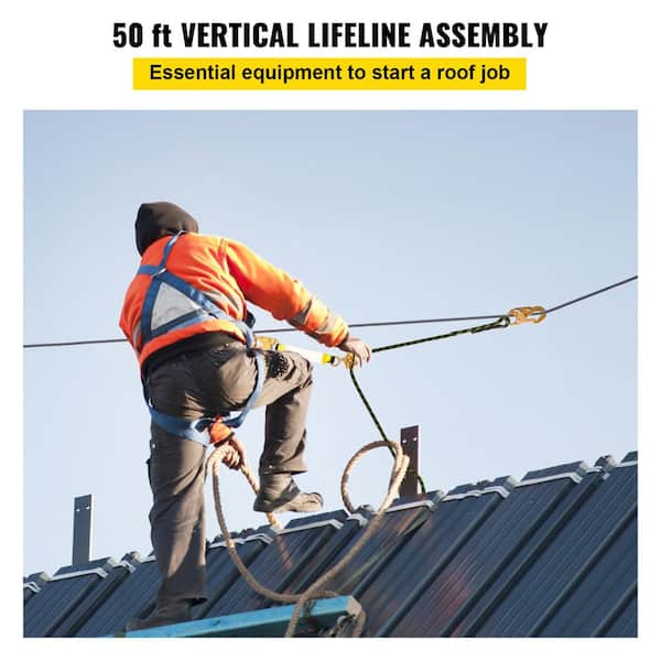 VEVOR 150 ft. Fall Protection Rope Polyester Roofing Rope Climbing