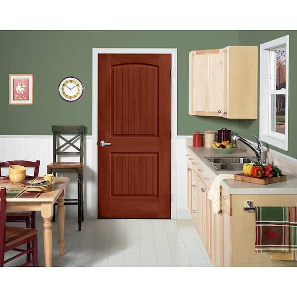 32 in. x 80 in. Santa Fe Amaretto Stain Solid Core Molded Composite MDF Interior Door Slab