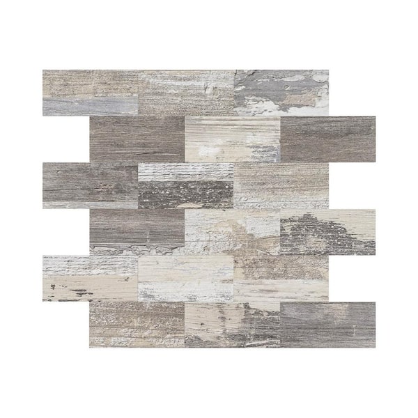 Vsmile 11.6 in. x 11.4 in. Vinyl Peel and Stick Backsplash, Self-Adhesive Wall Tile, Covered 9 sq. ft. (10 Packs)