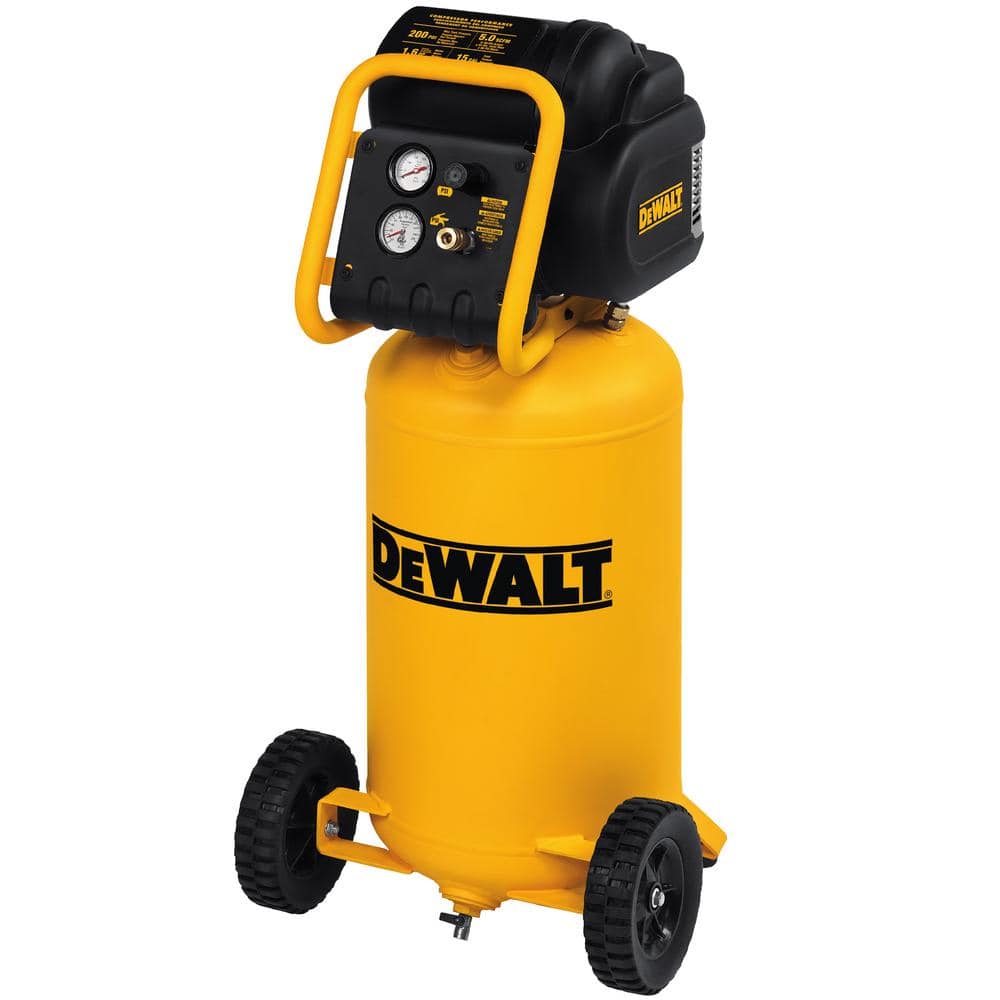 DEWALT Portable Air Compressor: Oil Free, 15 gal, Horizontal, 1.6 hp, 5 cfm  @ 90 psi, 120V AC, 15 A