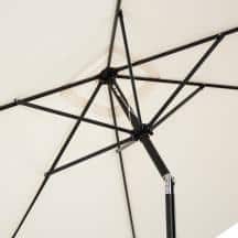 Beige Rectangular Steel Frame Patio Umbrella with Crank and Tilt