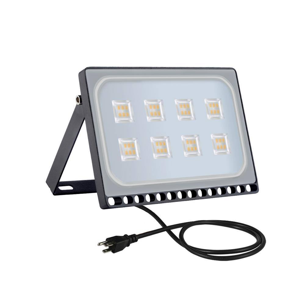 50-Watt Black Integrated LED Outdoor Thin Flood Light