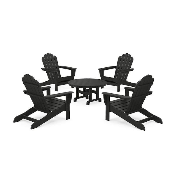 Trex Outdoor Furniture Charcoal Black 5 Piece Plastic Patio