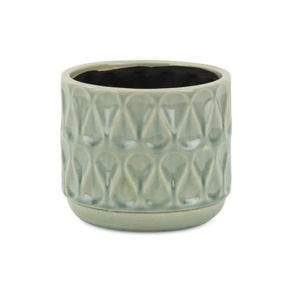6.5 in. x 5.5 in. GreenIndoor/Outdoor Ceramic Decorative Pots