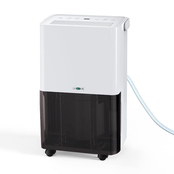 30 pt. 1,500 sq.ft. Dehumidifier in. White with Bucket and Drain Hose for Basement, Garage, 2 Layer Air Filter