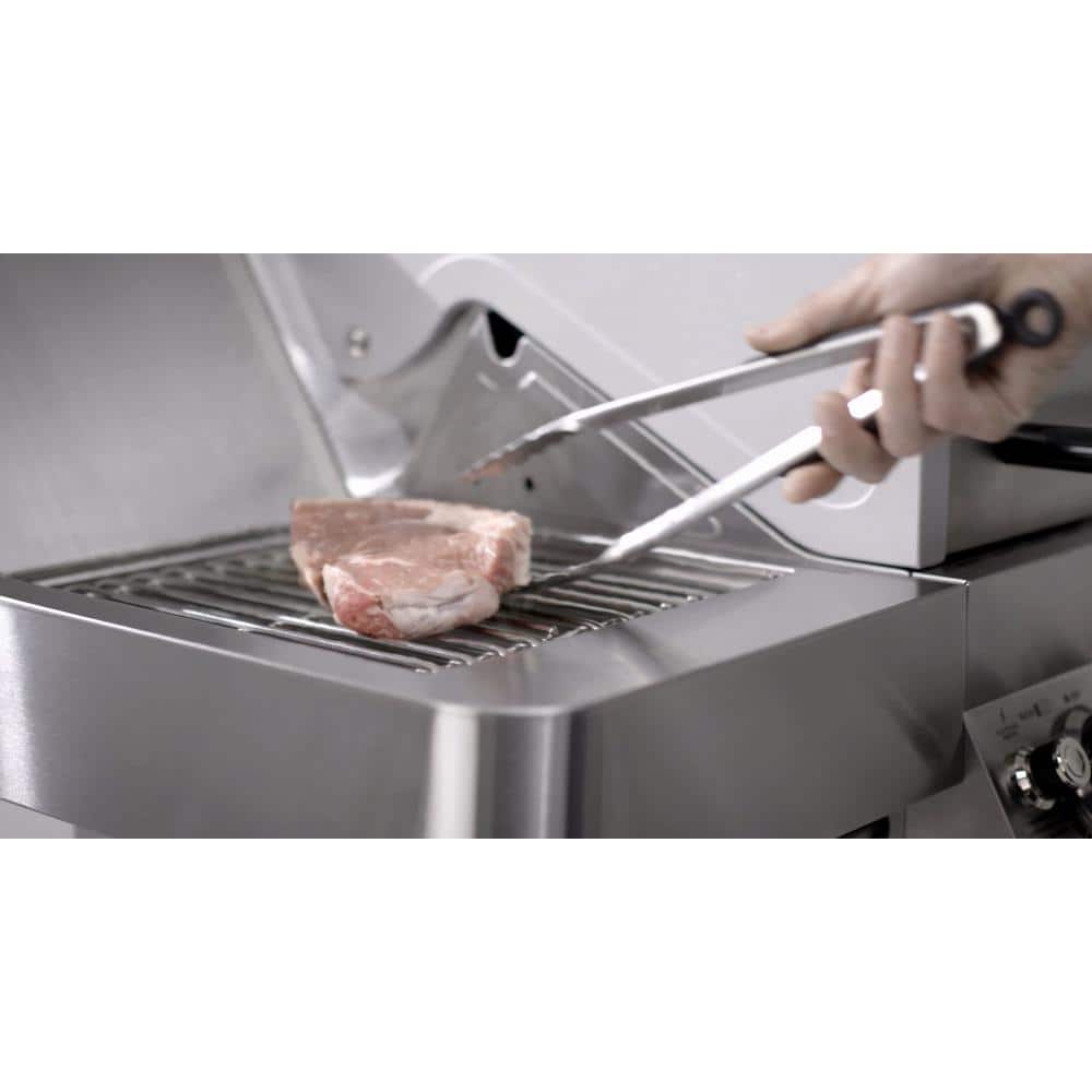 Green Stainless Steel 4-Burner Propane Gas Grill with Side Burner