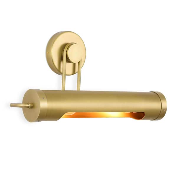 18 in. LED Brass Dimmable Picture Light 360° Rotation Artwork Lighting Display Light for Poster,Portrait,Library,Display