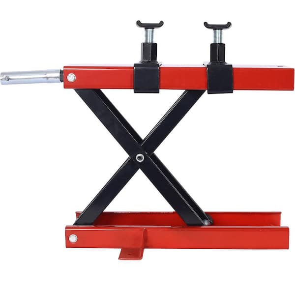 1100lbs Red Motorcycle Off-road Bike Lift Jack, Scissor Center Jack Post Lift to 20.5 in.