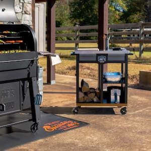 Black Workstation Prep and Storage Outdoor Grill Cart