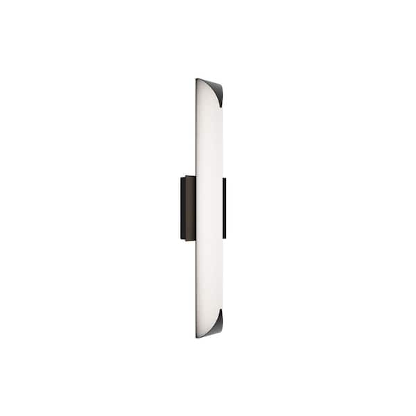 Straitaway 24 in. 1-Light Black Integrated LED Vanity Light/Wall Sconce with Selectable 4CCT 2700K-3000K-3500K-4000K