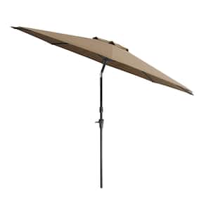 10 ft. Aluminum Wind Resistant Market Tilting Patio Umbrella in Sandy Brown