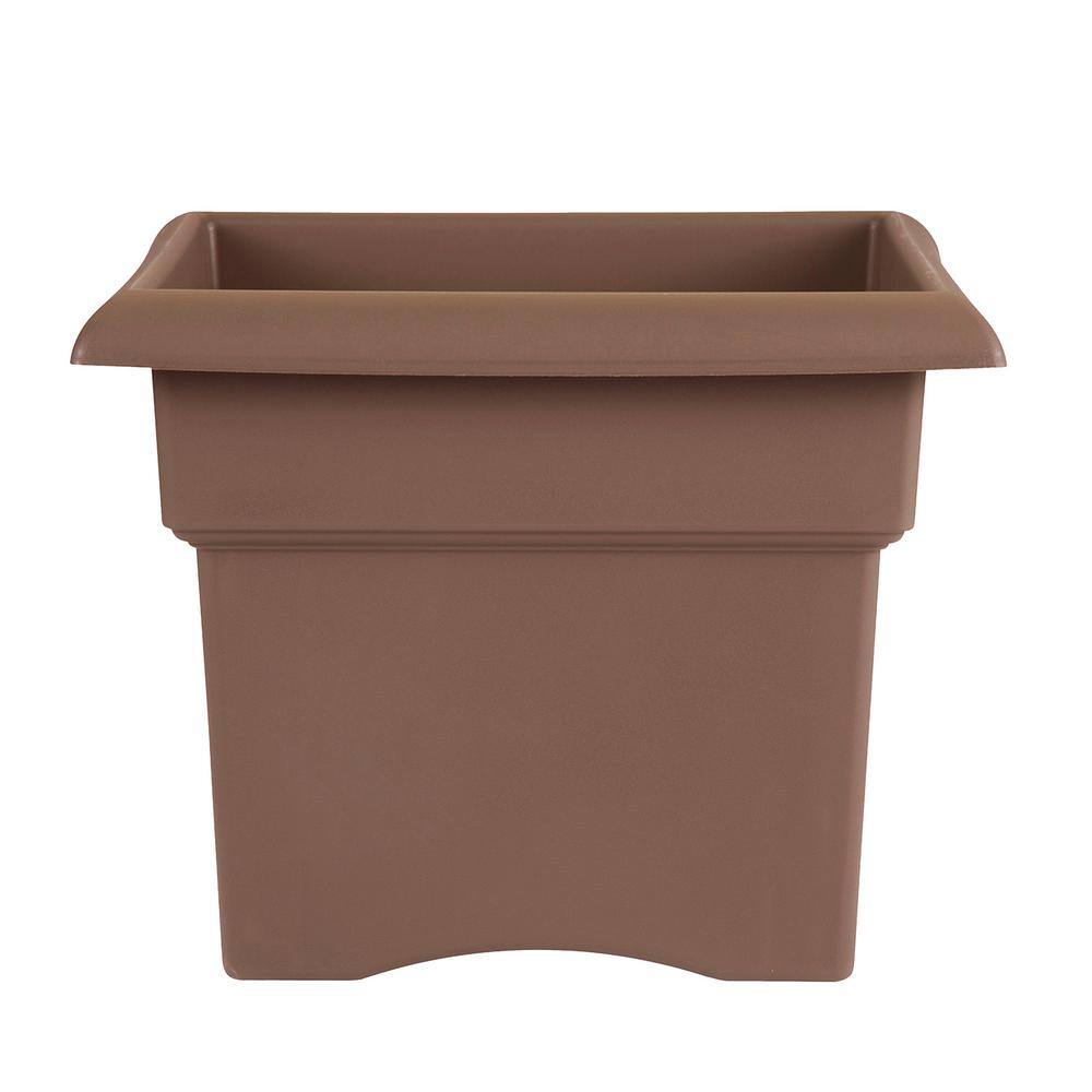 Bloem Veranda Square 18 in. Chocolate Plastic Deck Box Planter 457185 ...