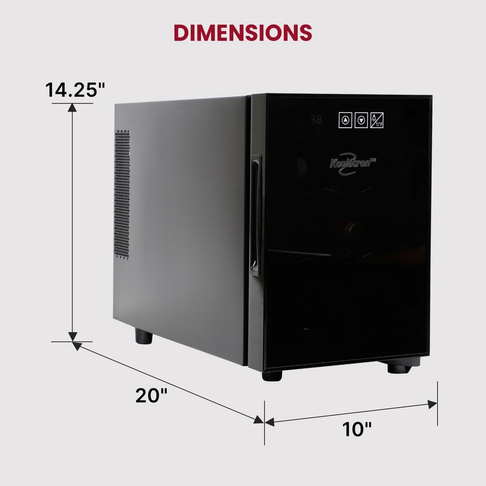 Black Thermoelectric Freestanding Wine Cooler with UV Glass Door