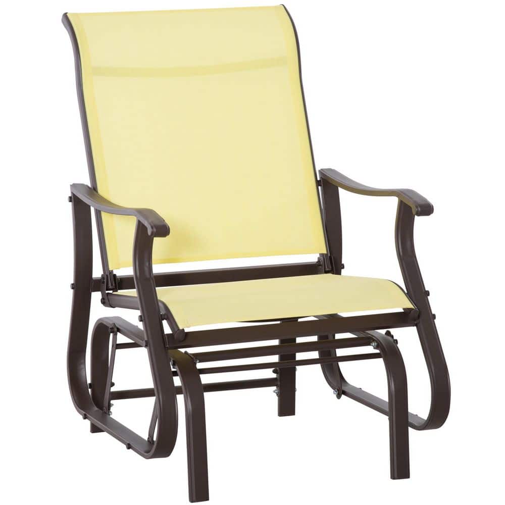 Yellow Metal Outdoor Rocking Chair, Glider Chair with Smooth Rocking Mechanism and Lightweight Construction price history on PriceWatchPro