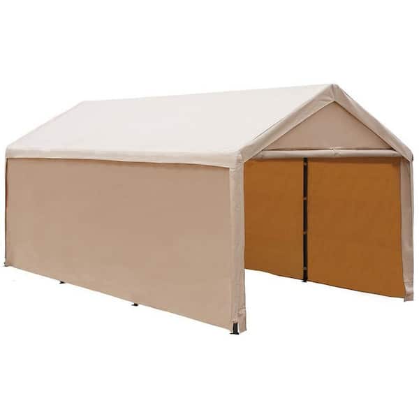 Abba Patio 10 ft. x 20 ft. x 9.1 ft. Beige Roof Steel Carport