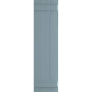 16-1/8 in. x 39 in. True Fit PVC Three Board Joined Board and Batten Shutters Pair in Peaceful Blue