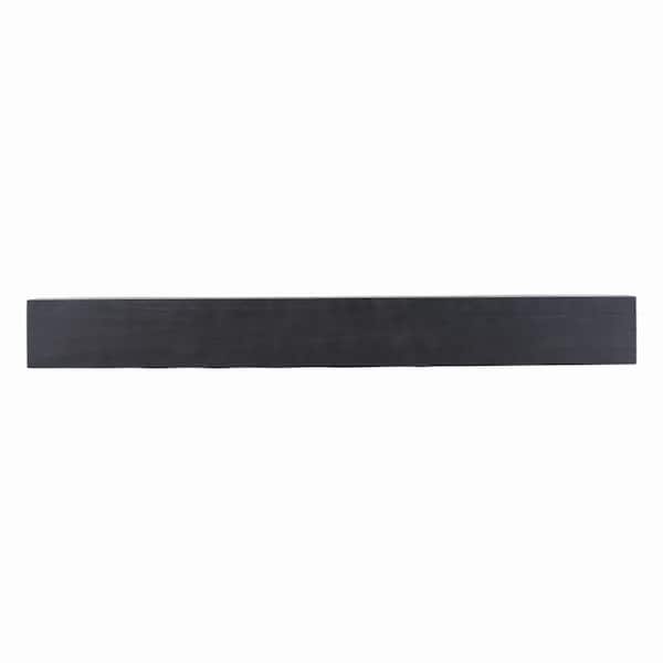Dogberry Collections 60 in. W x 5.5 in. H x 6.25 in. D Modern Farmhouse Midnight Black Cap-Shelf Mantel