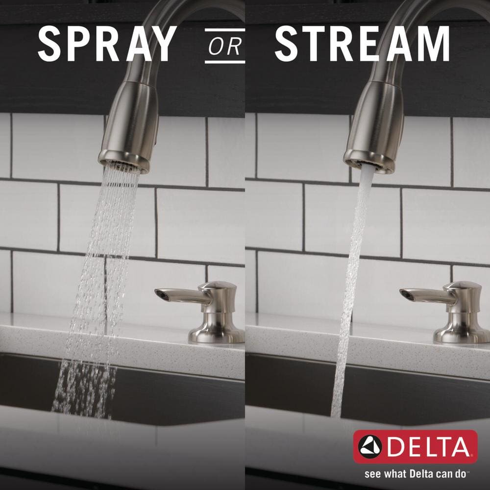 Stainless Steel Pull-Down Kitchen Faucet with Soap Dispenser