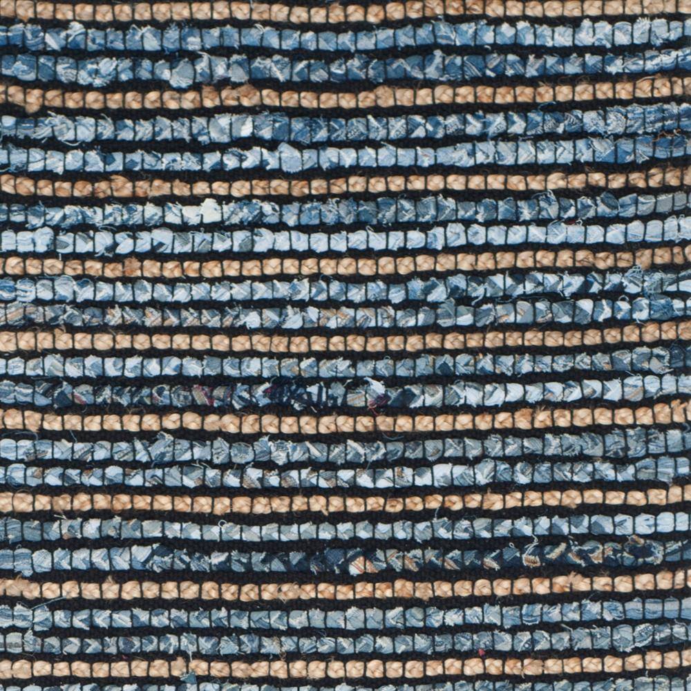 Cape Cod Coastal Handwoven Blue/Natural Jute Runner Rug, 2'3" x 8'