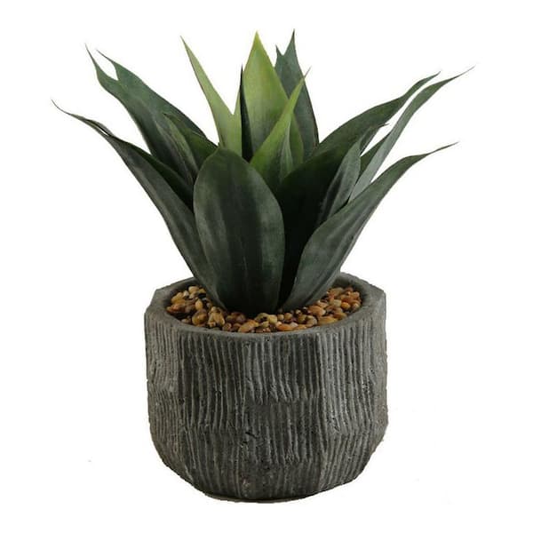 13 in. Indoor Agave Artificial Plant Succulent in Ceramic Planter-Bold Decorative Faux Plant for Tabletops