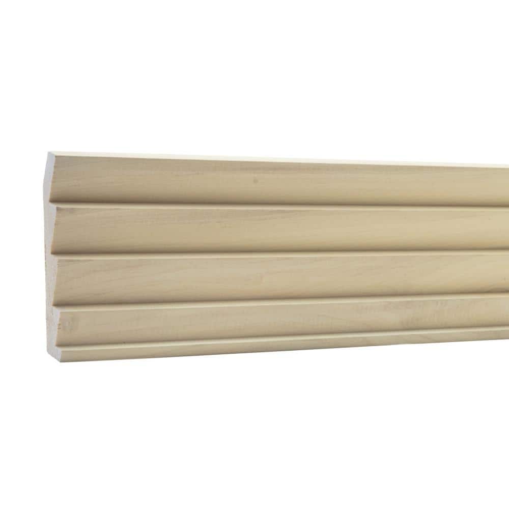 92 in. Unfinished Poplar Wood Sawtooth Crown Moulding