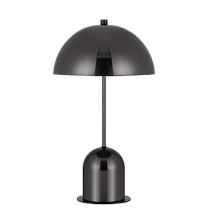 20 in. Gunmetal Metal Desk Table Lamp with Gunmetal Dome Shade