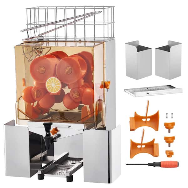 Commercial Orange Juicer Machine, 120W, Automatic, 20 Oranges/Minute, Stainless Steel, Water Tap, Pull-Out Filter Box