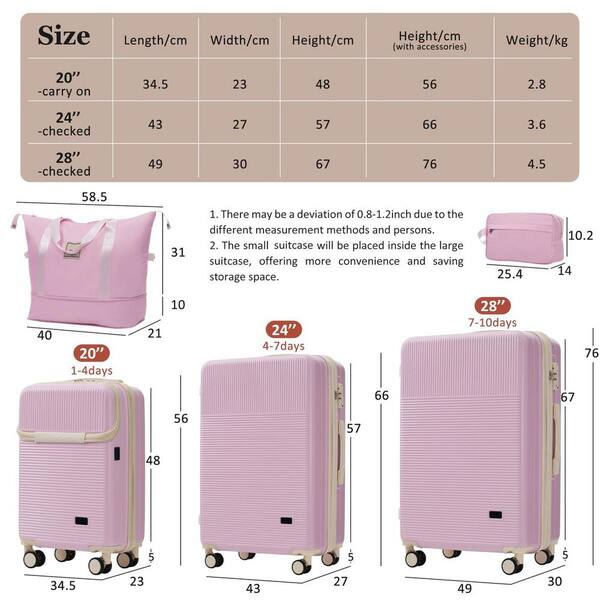 【新品未使用】ARCHIVIO ピンク ラウンドセットアップ　Mサイズ LIVACA 5-Piece Light Pink ABS Plastic Hardside Carry On Luggage