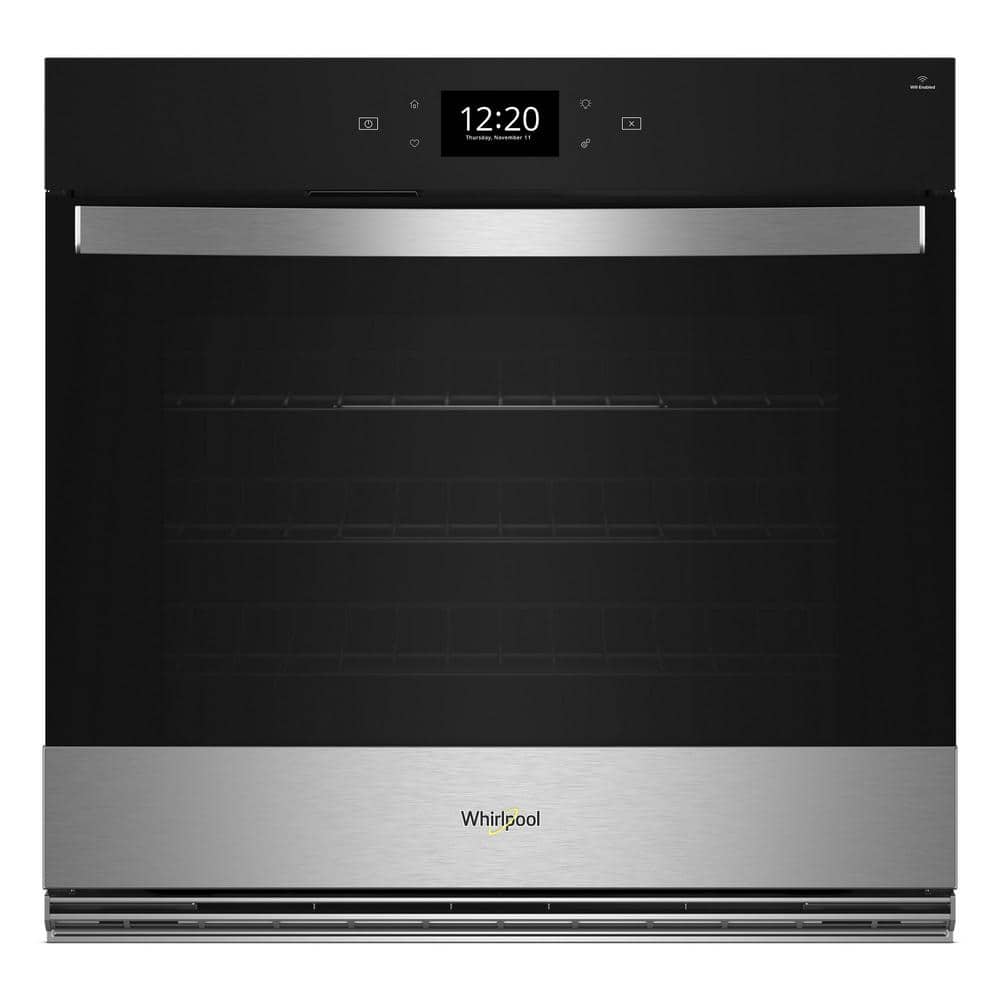 Whirlpool 27 in. Single Electric Wall Oven with True Convection Self-Cleaning in Fingerprint Resistant Stainless Steel