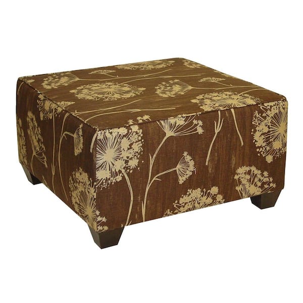 Unbranded Lace Square Chocolate Cocktail Ottoman