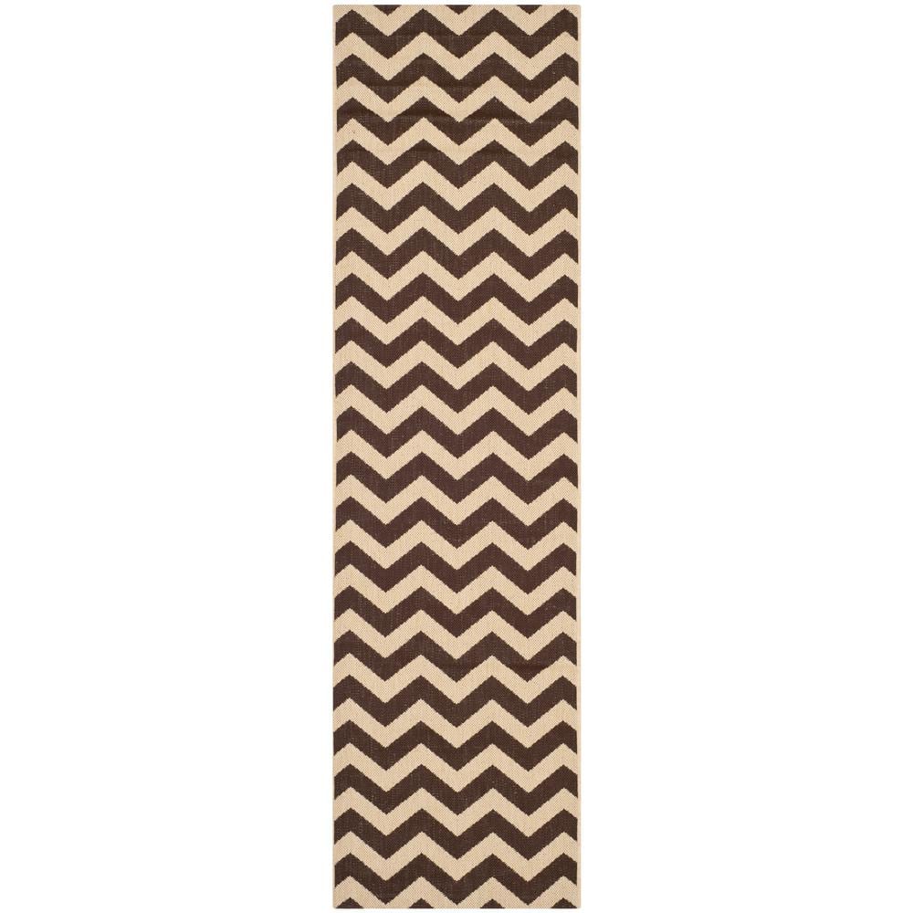 Courtyard Dark Brown 2 ft. x 8 ft. Geometric Indoor/Outdoor Patio  Runner Rug price history on PriceWatchPro