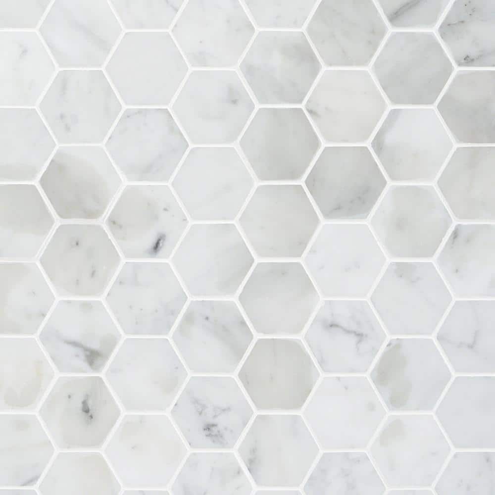 Ivy Hill Tile Hexagon White Carrera 12 in. x 12 in. x 8 mm Floor and Wall  Tile EXT3RD104822 - The Home Depot
