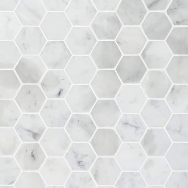 Ivy Hill Tile Hexagon White Carrera 12, Floor And Decor Hexagon Marble Tile