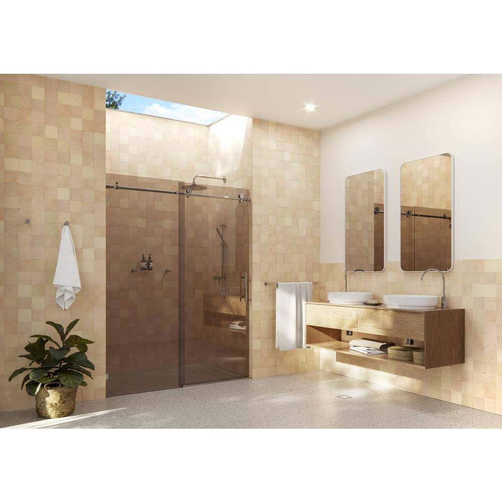Equinox 60" x 78" Frameless Tinted Glass Sliding Shower Door