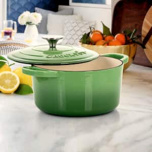 Artisan 3 qt. Round Cast Iron Nonstick Dutch Oven in Pistachio Green with Lid