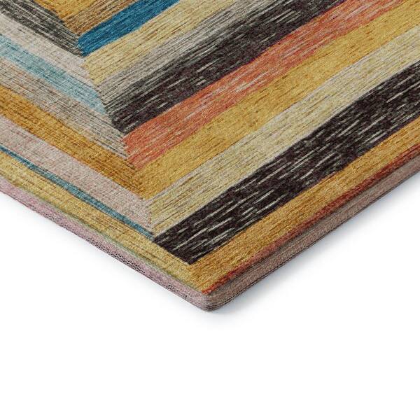 Mayfield Premium Machine Washable Abstract AMF1957 Honey 9 ft. x 12 ft. Area Rug