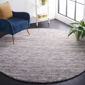 Abstract Gray 7 ft. x 7 ft. Distressed Round Area Rug