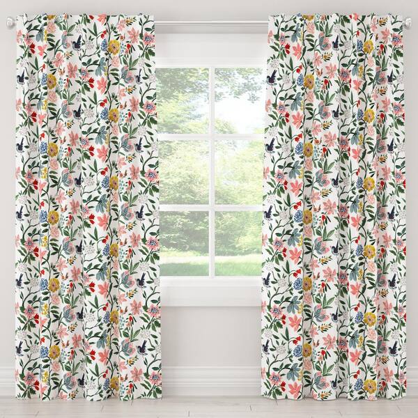 Skyline Furniture 50 in. W x 108 in. L Unlined Curtains in Cari Garden Rose