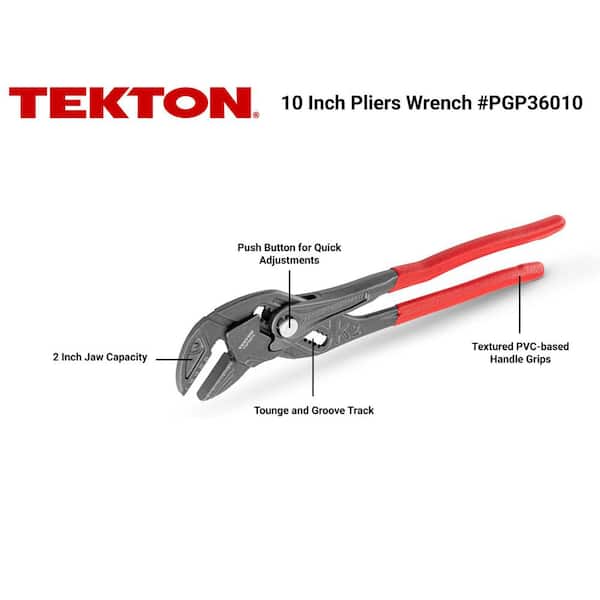 TEKTON 10 in. Tongue and Groove Pliers Wrench PGP36010 - The Home