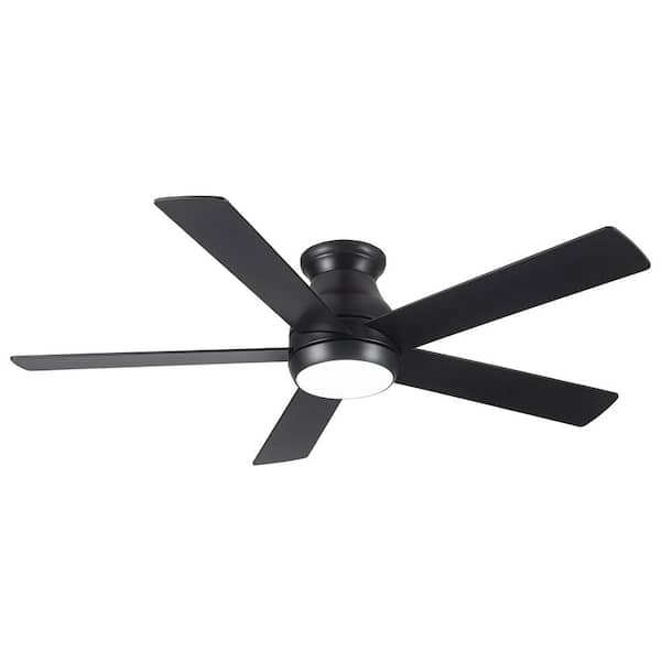 PUDO 52 in. Integrated LED Indoor Silver Ceiling Fan Lighting with 5 Plywood Blades and Dimming Function
