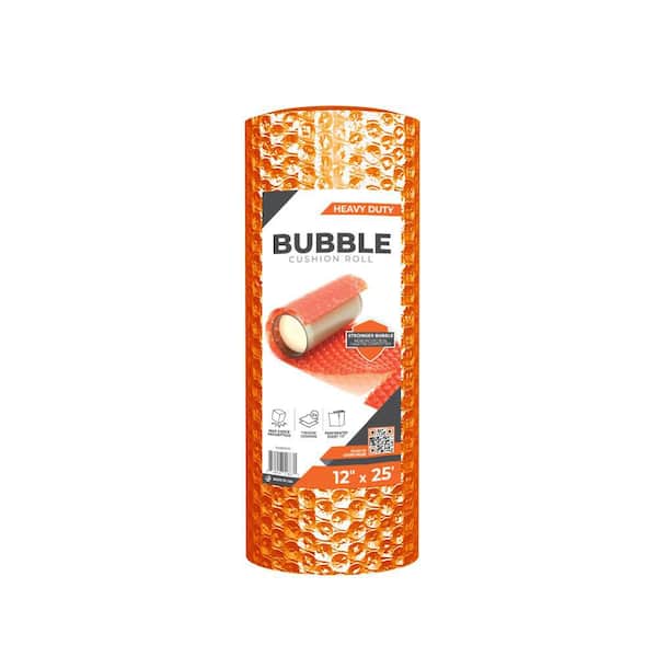 12 in. x 25 ft. Orange Heavy Duty Bubble Cushion (2-Pack)
