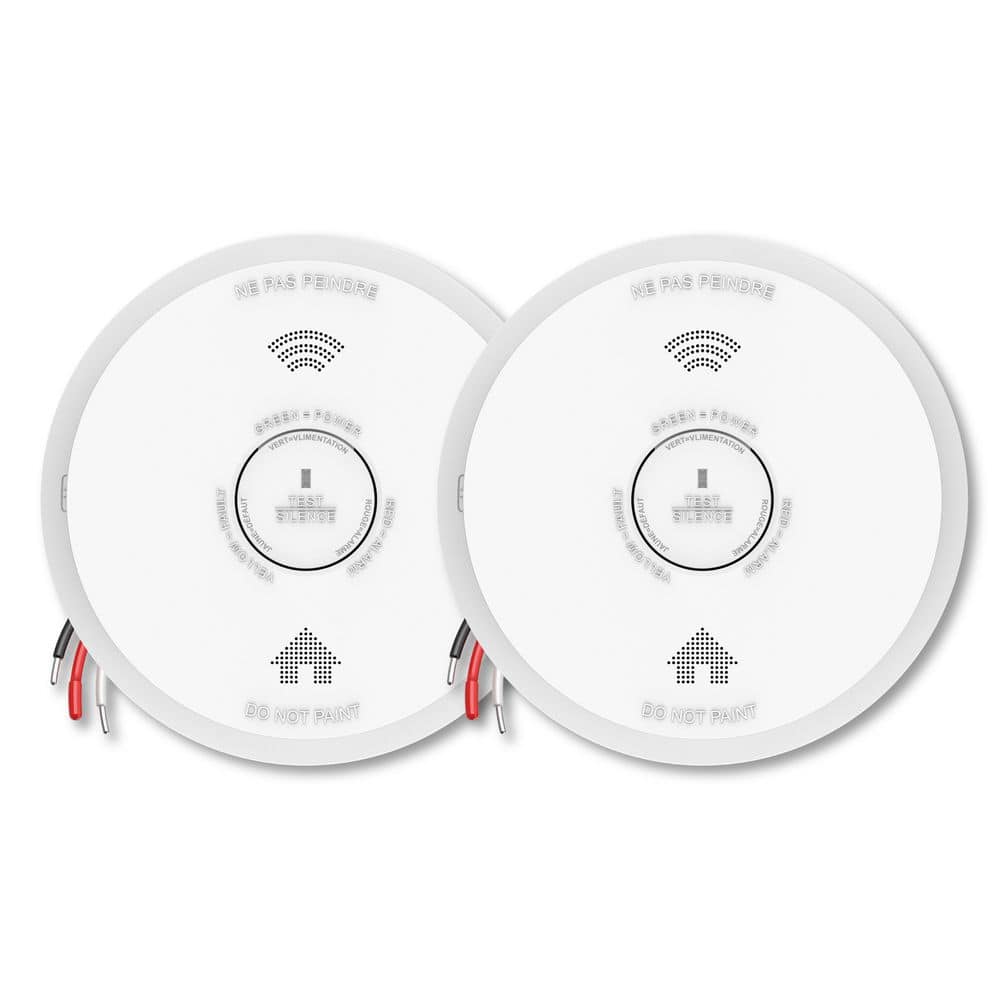 Interconnected Hardwired Smoke Detector 10-Year Lithium Battery Backup Voice Alert 2-Pack price history on PriceWatchPro