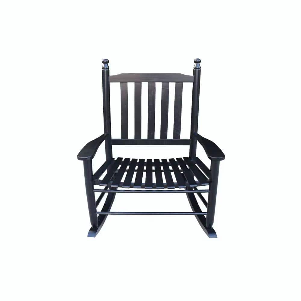 Black Wood Outdoor Rocking Chair