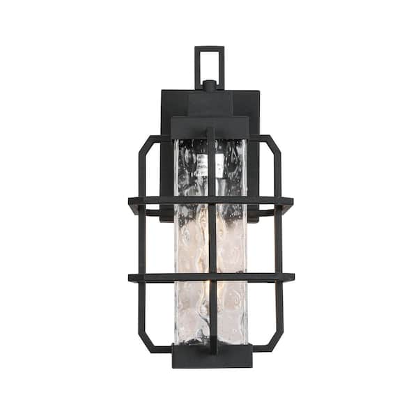 Jushua 7.09 in. 1-Light Sand Black Flush Mount Outdoor