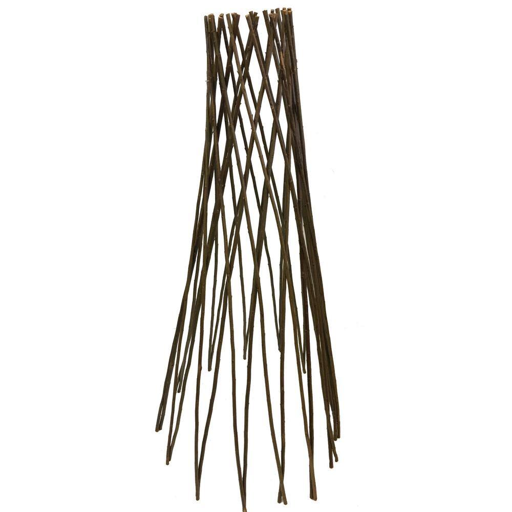 Natural Willow Wood Round Tepee Trellis, 72" Height
