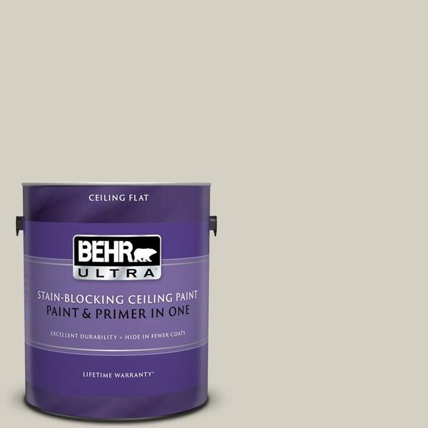 BEHR ULTRA 1 gal. #UL190-10 Clay Beige Ceiling Flat Interior Paint and Primer in One