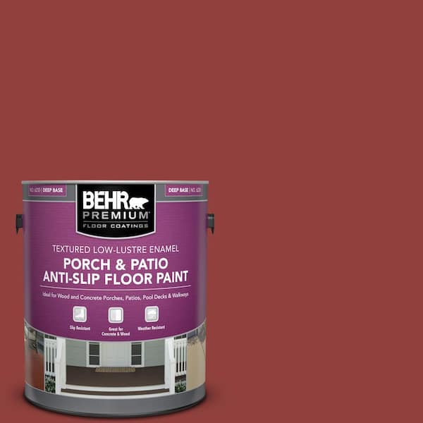 BEHR PREMIUM 1 gal. #PPF-40 Rocking Chair Red Textured Low-Lustre Enamel Interior/Exterior Porch and Patio Anti-Slip Floor Paint