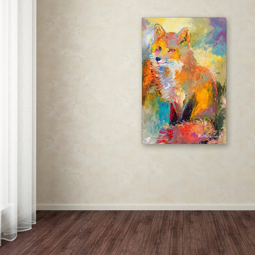 Vibrant Fox Impressionist 12" x 19" Wrapped Canvas Art